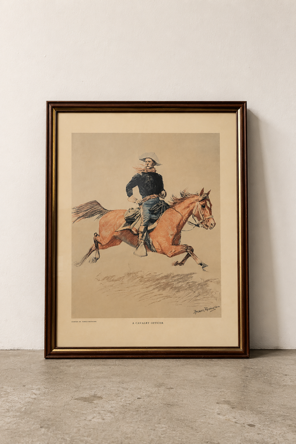 Vintage Frederic Remington A Cavalry Officer Framed Print