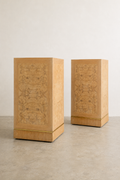 Connoisseur Heritage Burl Maple Veneer & Brass Pedestals (2 Available)