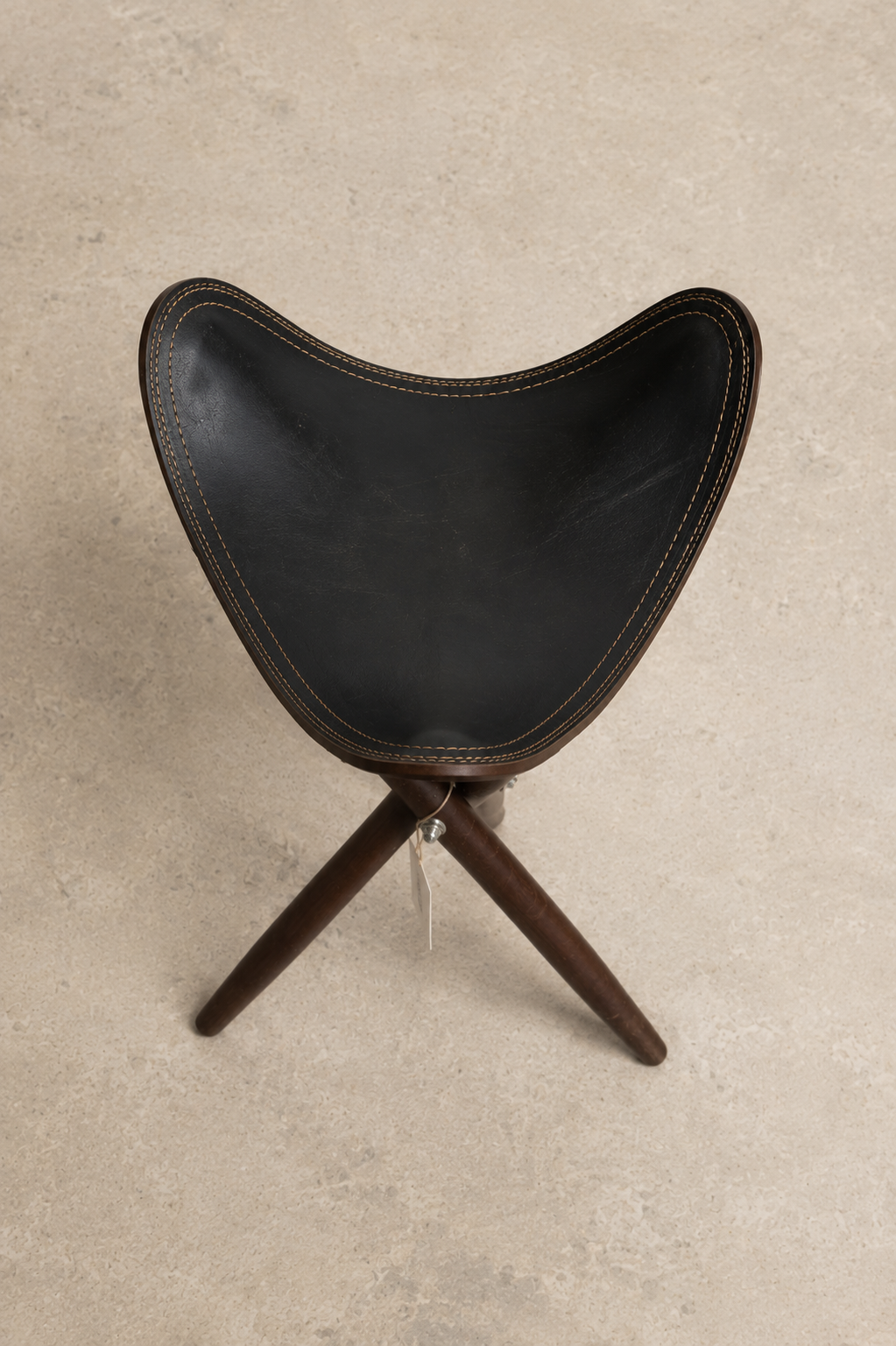 Vintage Leather & Wood Folding Camp Stool