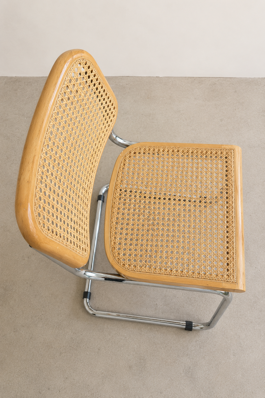 Vintage Chrome & Cane Cantilever Dining Chairs