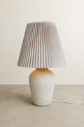 Textured Lamp with Pleated Shade