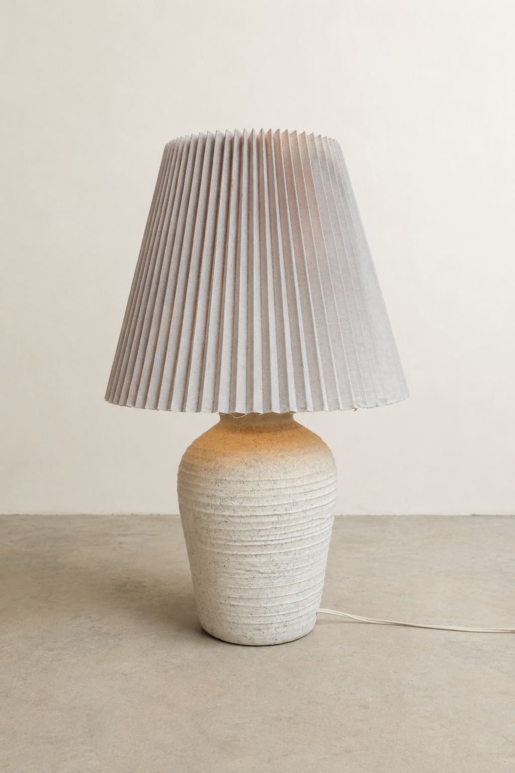 Textured Lamp with Pleated Shade
