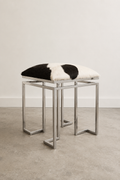 Vintage Chrome & Cowhide Stool