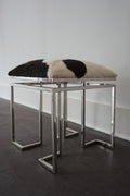Vintage Chrome & Cowhide Stool