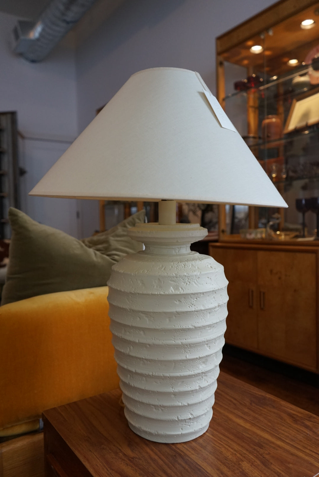 1980s Textured Plaster Lamps (Pair)