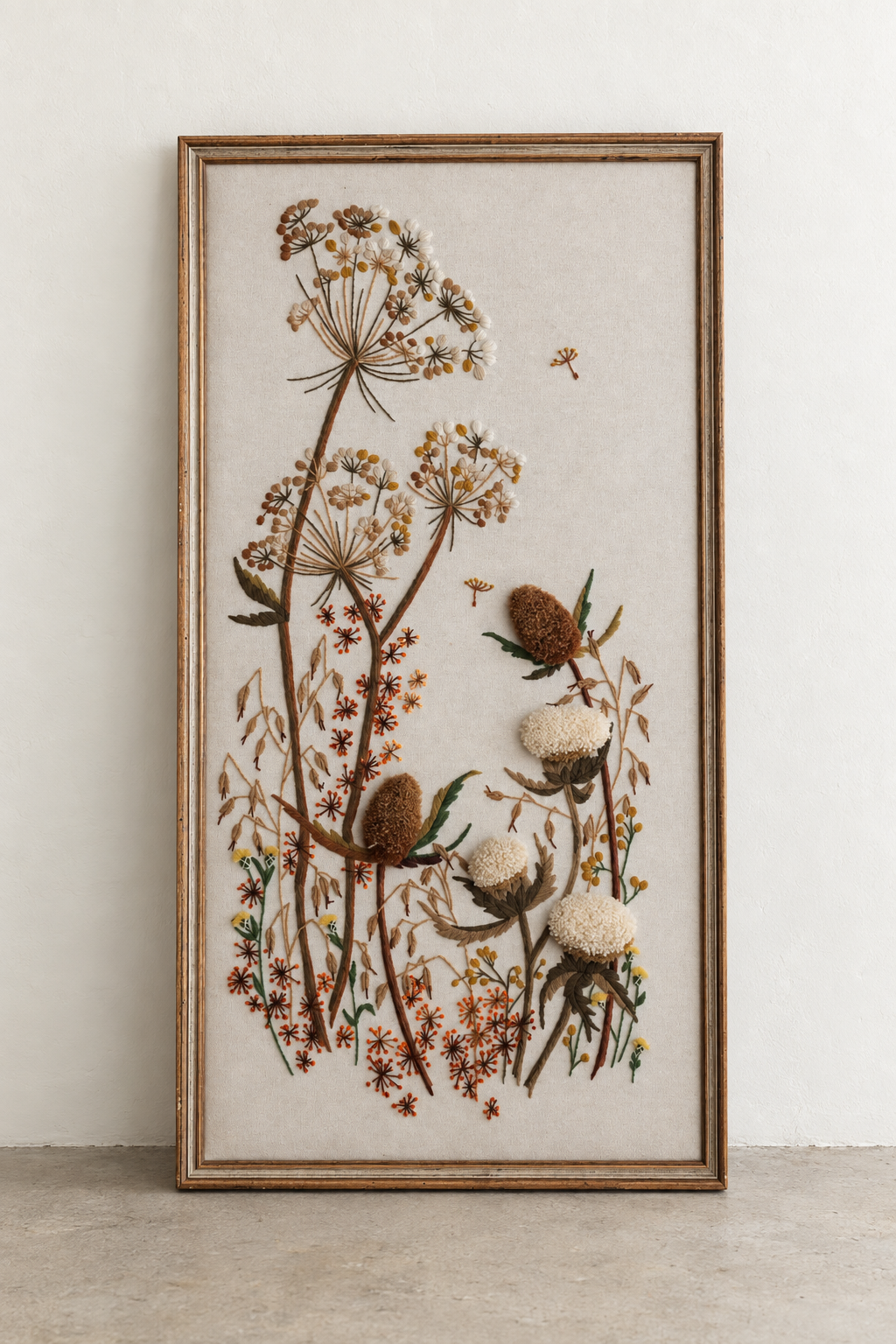 Vintage Botanical Fiber Art