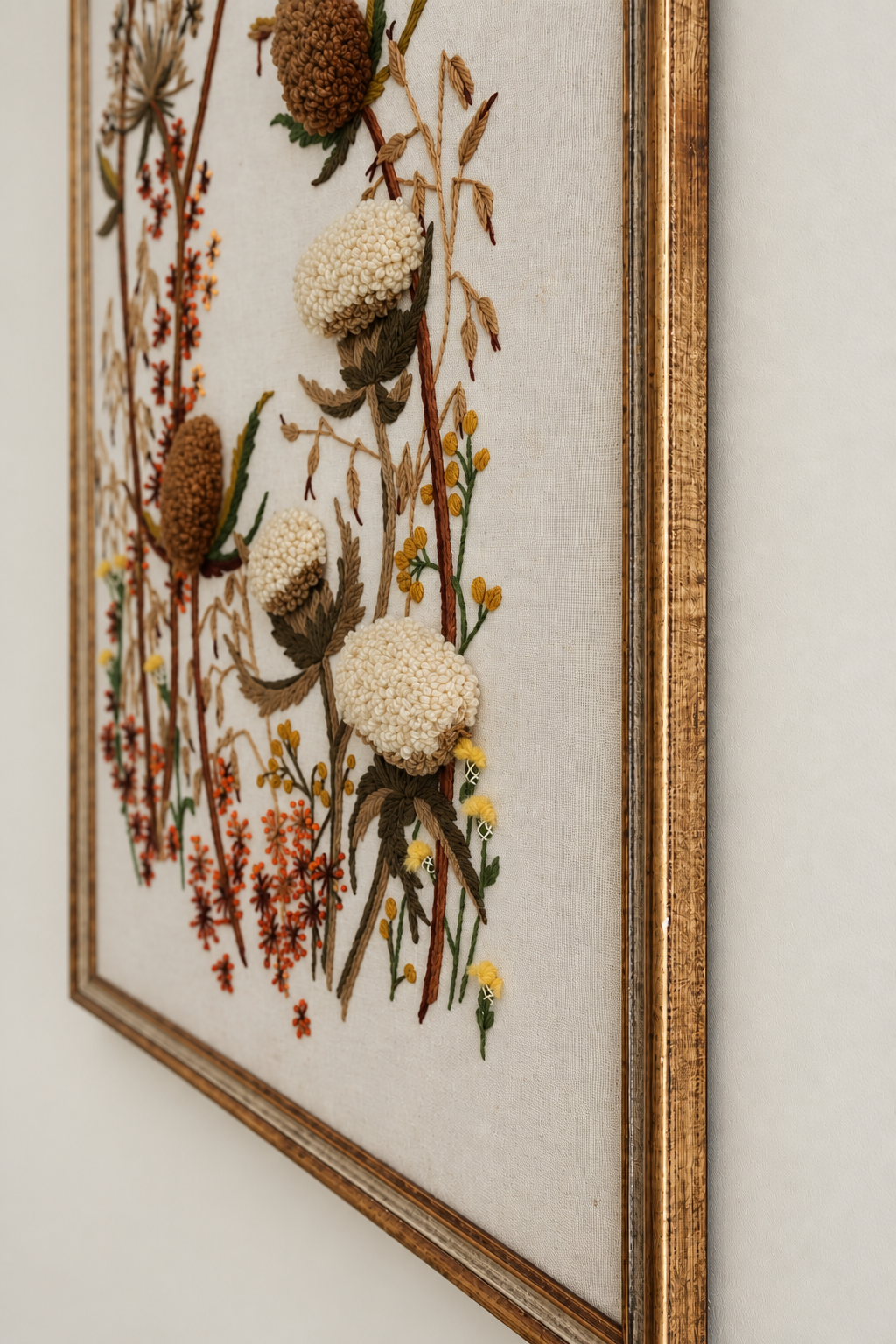 Vintage Botanical Fiber Art