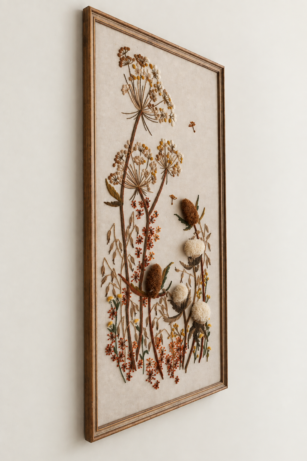 Vintage Botanical Fiber Art