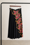 70s Silk Floral Skirt