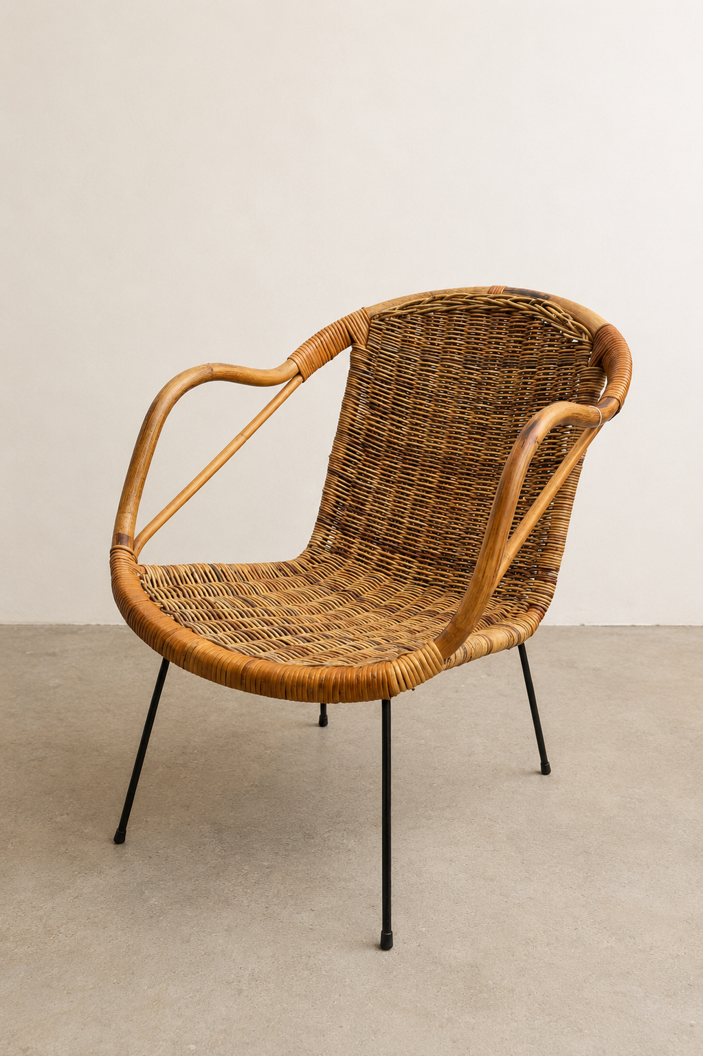 1950s Woven Basket Chair