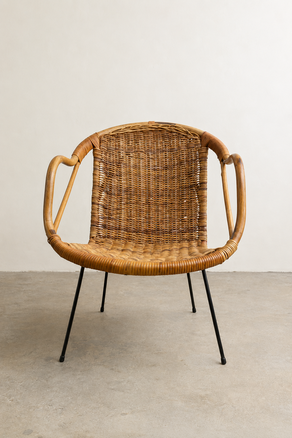 1950s Woven Basket Chair