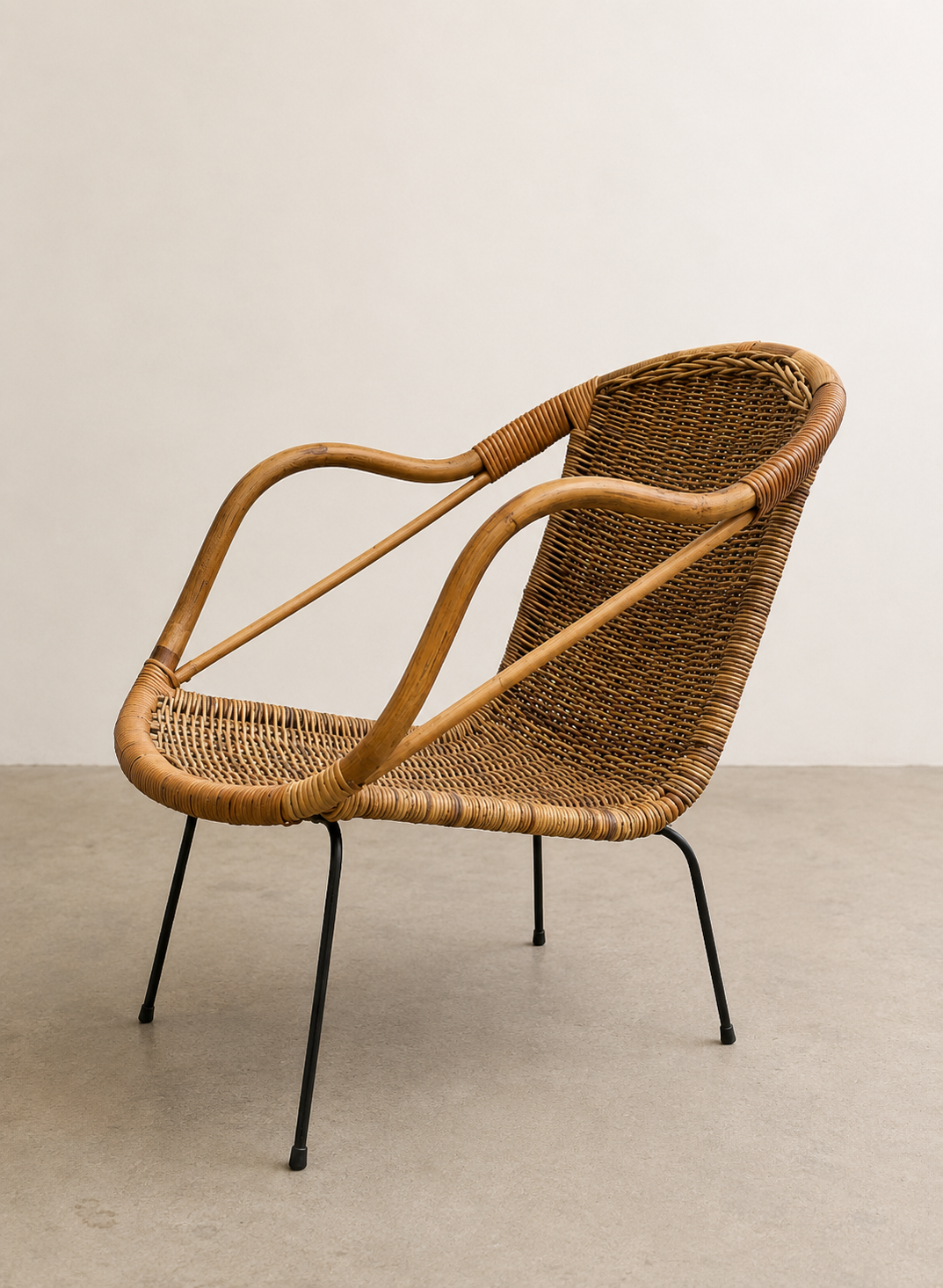 1950s Woven Basket Chair