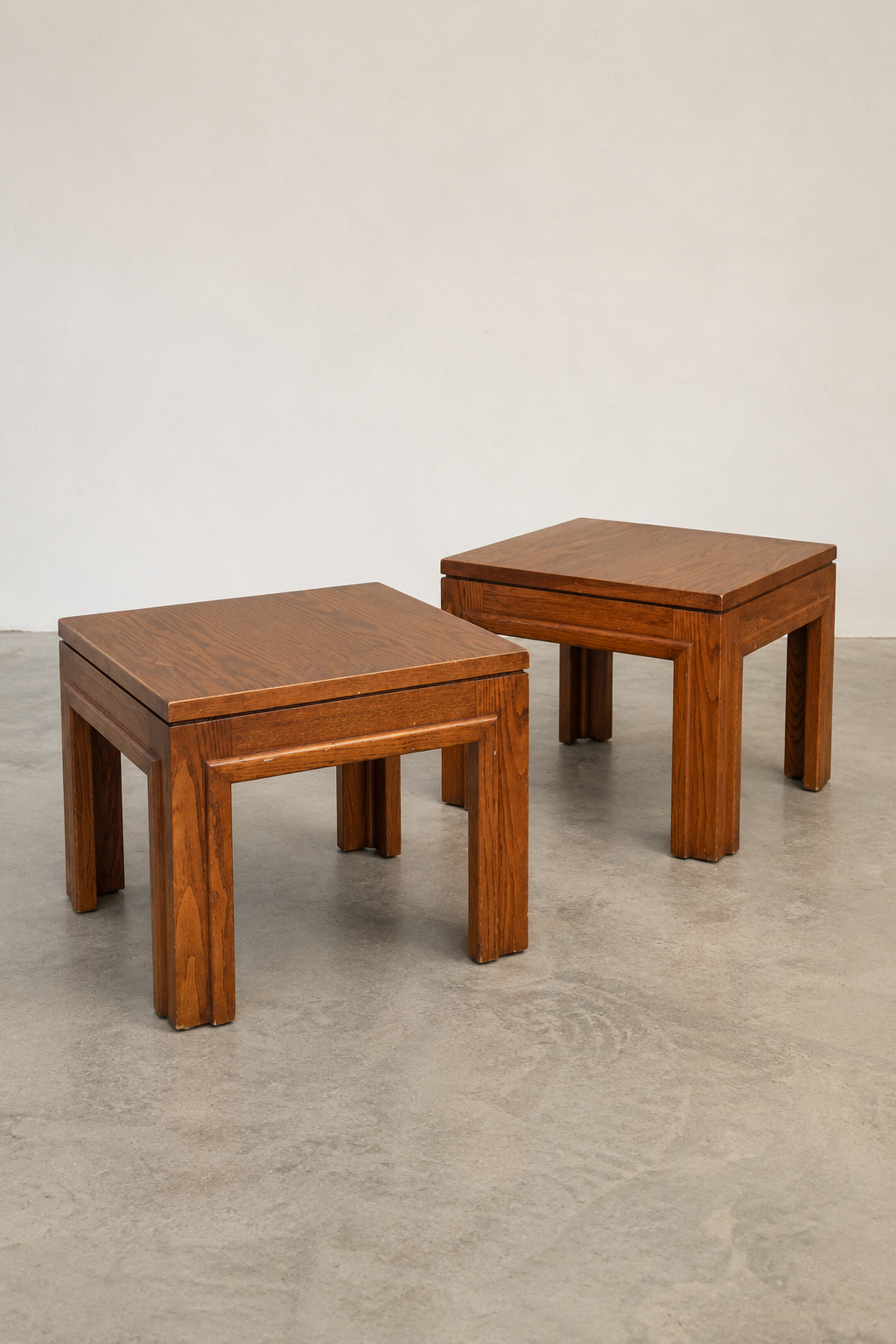 Vintage Oak Parsons Side Tables (2 Available)