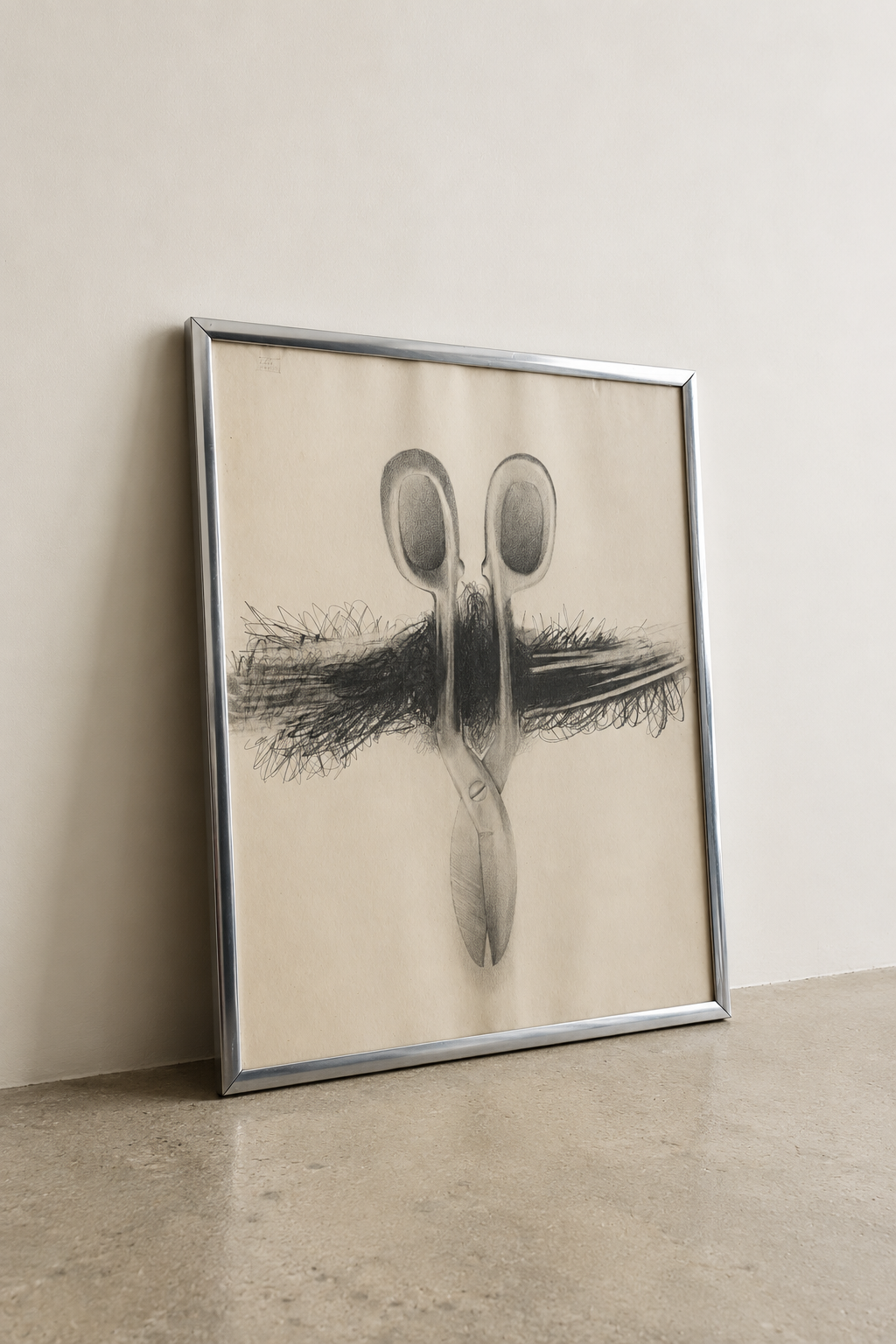1977 William Wilson Tin Snips Pencil Drawing (Framed Original)