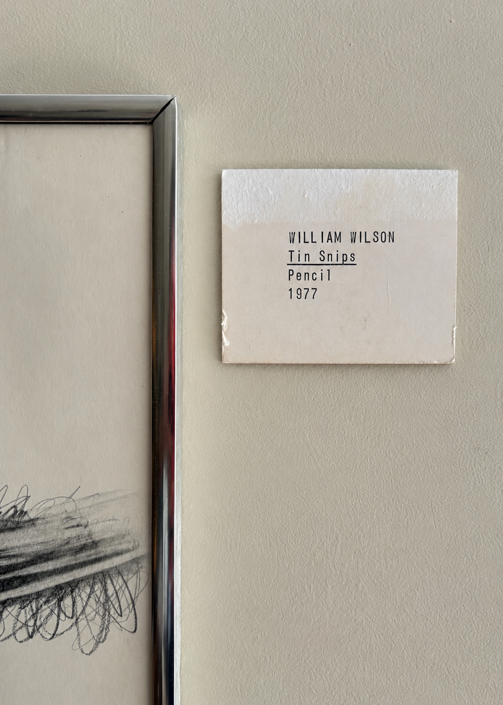 1977 William Wilson Tin Snips Pencil Drawing (Framed Original)
