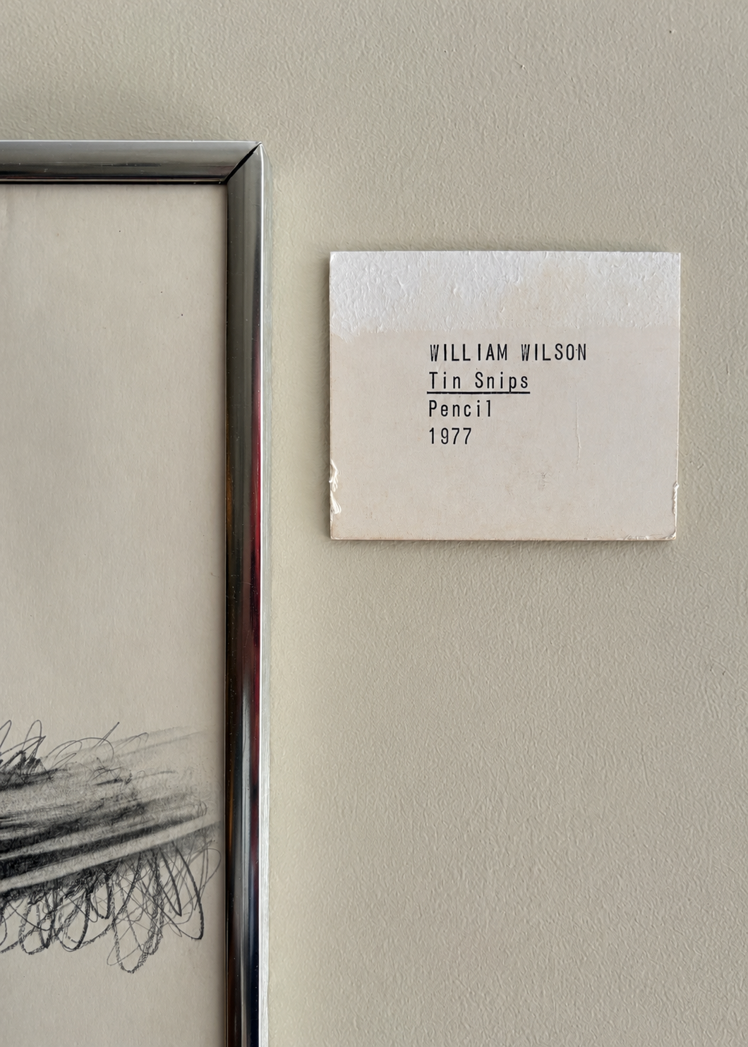 1977 William Wilson Tin Snips Pencil Drawing (Framed Original)