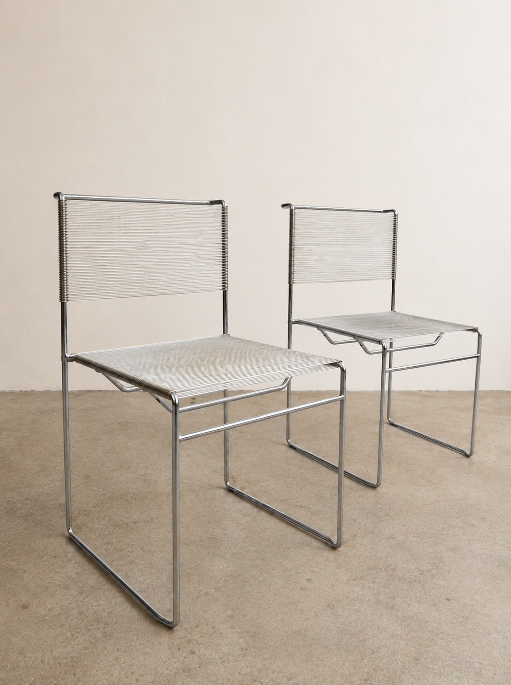 1970s Italian Flyline Spaghetti Chairs by Giandomenico Bellotti (Set of 2)