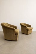 Vintage Channel Back Swivel Lounge Chairs