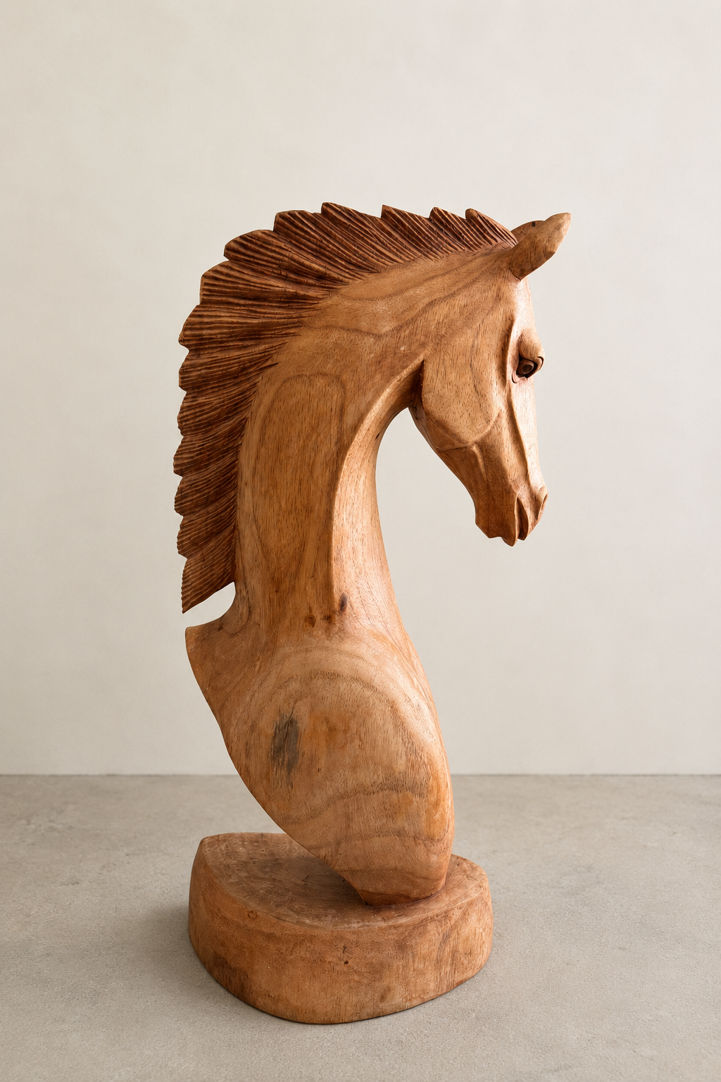 Wooden Horse Head Sculpture